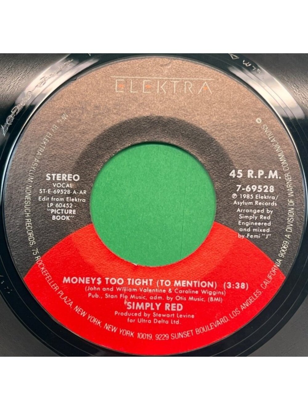 Simply Red Moneys Too Tight / Picture Book 45 RPM Vinyl 80s Pop Rock Elektra